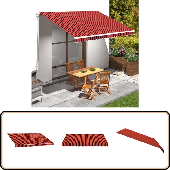Toile d'ombrage vidaXL - 450 x 300 cm - Oranje et marron - Décoration extérieure - Décoration de jardin
