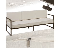 tectake® - Comosa loungebank tuin - 3-zits tuinbank - Comfortabele lounge bank met dikke kussens - Outdoor sofa met waterafstotende hoezen - stevig stalen frame - Balkon Loungebank - Tuinmeubelen - Snelle montage