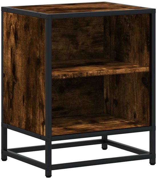 vidaXL Nachtkastje 30x30x40 cm bewerkt hout hoogglans wit | Leen Bakker