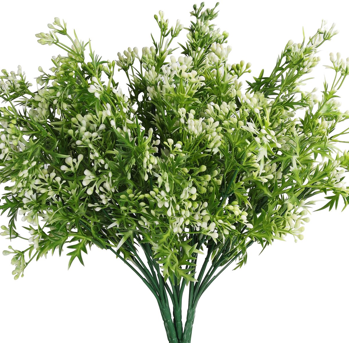 Unyqoos ® Set van 6 Realistisch Uitziende Hangende Kunstplanten voor Binnen en Buiten Decoratie Wit