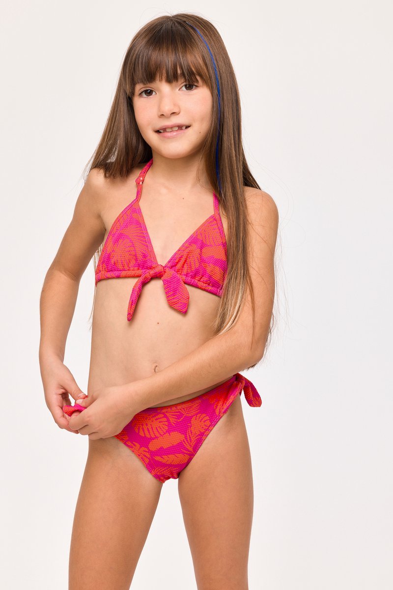 Woody Bikini fuchsia bladeren pri Roze