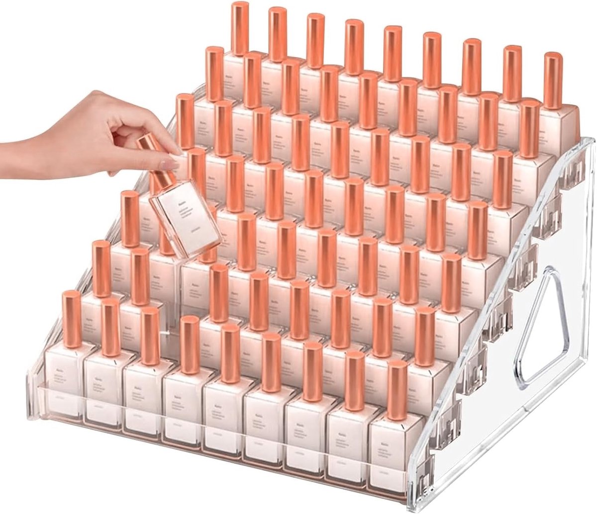 Goedkoopste 7 Lagen Nagellak Opbergplank Organisator, Transparante Acryl Nagellak Houder Stand, Decoratieve Trap Acryl Nagellak Display voor Cosmetische Kaptafel Plank