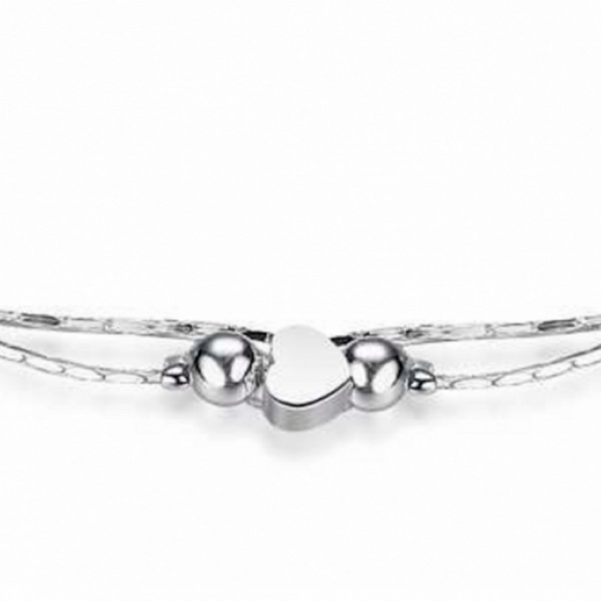 Enkel kettinkje- hartje/bolletje- 22 cm - Charme Bijoux