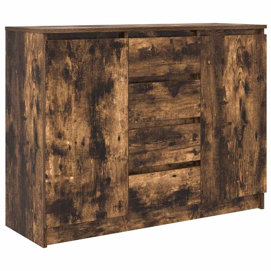 Buffet avec tiroirs gris béton 100,5x35x76 cm bois d'ingénierie vidaXL