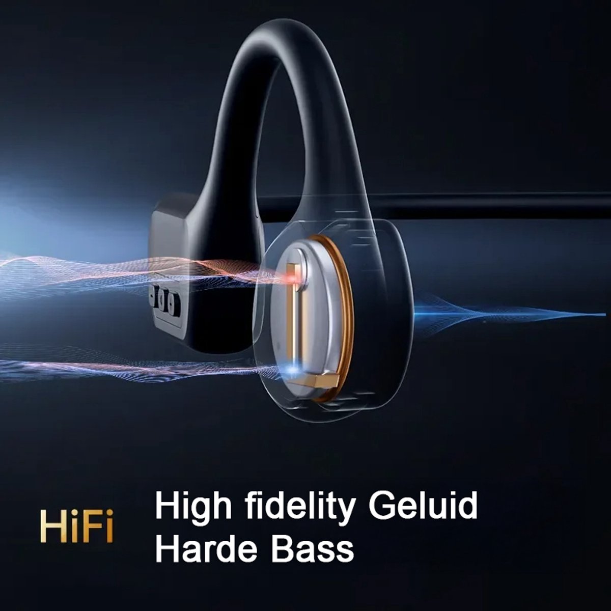 Wantek Bluetooth 5.3 Hoofdtelefoon, open ear, draadloze
