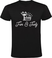 Fun & tasty Heren t-shirt | gezellig | eten | drinken | feesten | festival | grappig | cadeau | Zwart