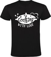 Cooking with love Heren t-shirt | restaurant | kok | koken | liefde | grappig | cadeau | Zwart