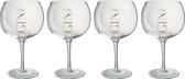 J-Line Giftbox 4 Ginglazen Glas Transparant/Goud