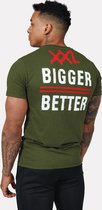 XXL Nutrition O-neck T-Shirt Bigger is Better Groen 3XL