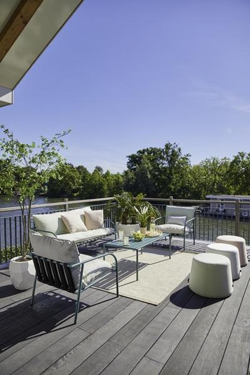 Hartman Trapezium Outdoor Tabouret - Tissu Sunbrella - Rose