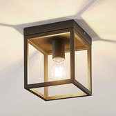 Lindby - plafondlamp - 1licht - staal - H: 20.5 cm - E27 - donkergrijs