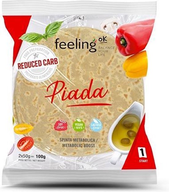 Feeling OK Piada Wraps / Tortilla Start 2 x 50 gram Perfect voor