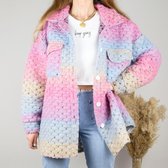 Rainbow Shacket - Roze en blauw - Tussen jas - Herftsjas- One size