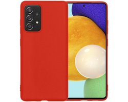 Hoesje - Geschikt voor Samsung Galaxy A52 - Sterk & Shockproof - Hoes Cover - Siliconen Case - Telefoonhoesjes - Rood