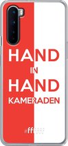 6F hoesje - geschikt voor OnePlus Nord -  Transparant TPU Case - Feyenoord - Hand in hand, kameraden #ffffff