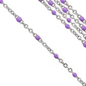 Stainless Steel Jasseron (2 x 1.5 mm) Purple / Antiek Zilver (2.5 Meter)