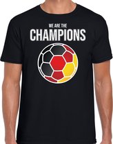 Duitsland EK/ WK supporter t-shirt - we are the champions met Duitse voetbal - zwart - heren - kleding / shirt 2XL