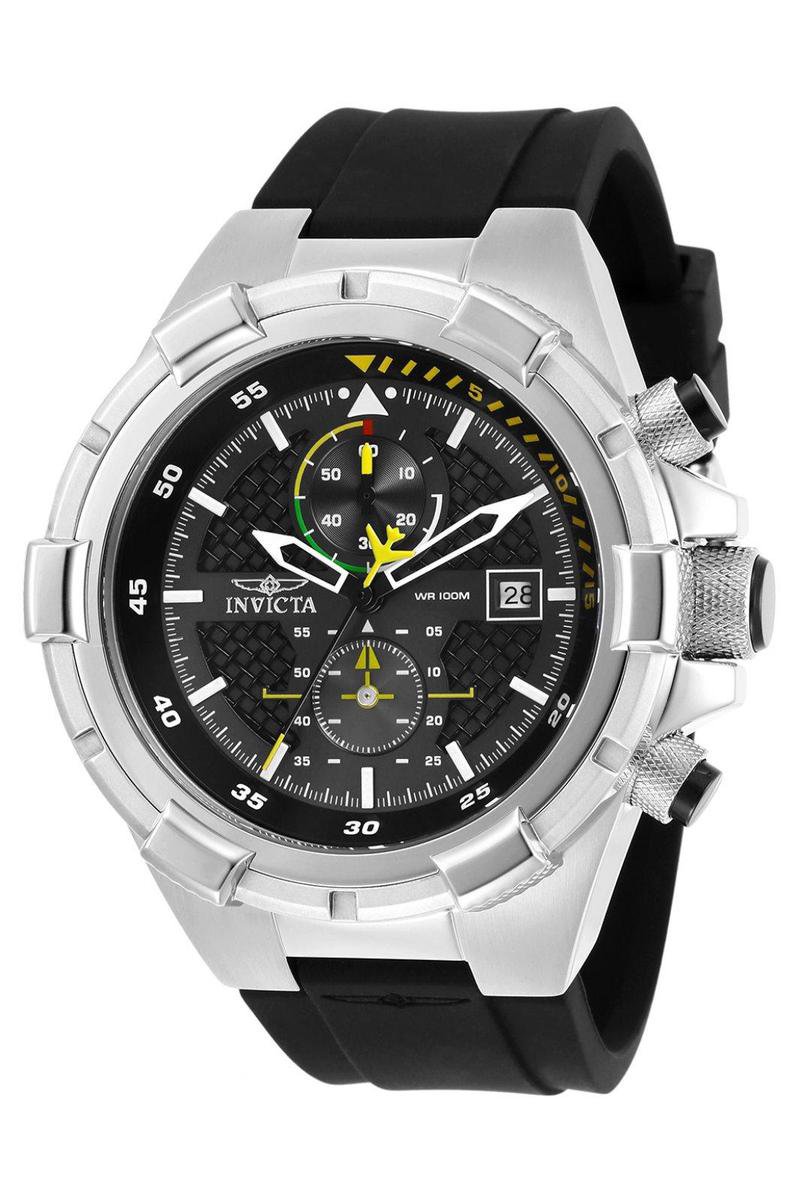 Invicta Aviator 28102 Heren Horloge - Waterdicht - Analoog - Quartz Uurwerk - Roestvrij Staal met zwarte Wijzerplaat - 50mm