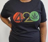 420 T-shirt Black Size S - Bedrukte T-shirts - Weed - 420 - Smoke - All Sizes -Trippin Balls