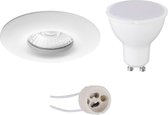 LED Spot Set - Primux Luno Pro - Waterdicht IP65 - GU10 Fitting - Inbouw Rond - Mat Wit - 6W - Warm Wit 3000K - Ø82mm