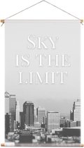 Textiel poster skyline | sky is the limit | wanddecoratie spreuken - 60x100cm