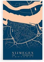 Walljar - Stadskaart Nijmegen Centrum VI - Muurdecoratie - Poster met lijst