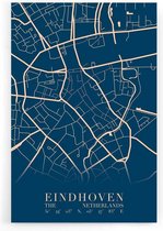 Walljar - Stadskaart Eindhoven Centrum VI - Muurdecoratie - Poster met lijst