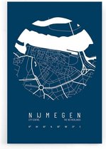 Walljar - Stadskaart Nijmegen Centrum IV - Muurdecoratie - Poster met lijst