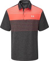 UA Playoff Polo 2.0-Zwart / Venom Rood - Heren maat: S