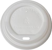 Eco deksel Wit (PLA) voor koffiebeker 80mm/8oz - 1.000 st/ds.