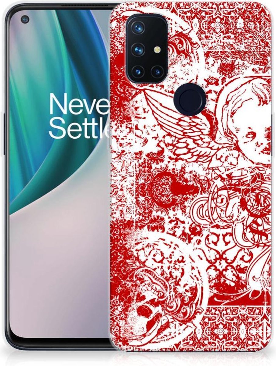 Silicone Back Case OnePlus Nord N10 5G Angel Skull Rood