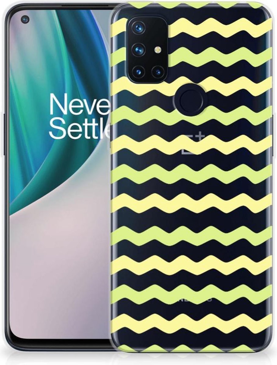 Back Cover voor OnePlus Nord N10 5G TPU bumper Waves Yellow