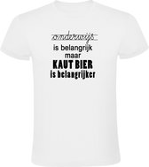 Onderwijs is belangrijk, maar KAUT bier is belangijker  Heren t-shirt | school | leraar | bier | drank |  geslaagd |  kado | Wit