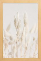 JUNIQE - Poster in houten lijst Dried Flowers Lagurus 2 -40x60 /Grijs