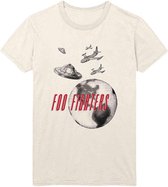 Foo Fighters - UFO Planes Heren T-shirt - M - Creme