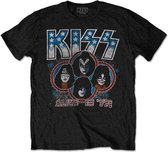 Kiss Heren Tshirt -S- Alive In '77 Zwart