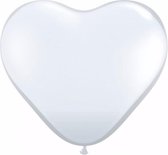 Hartjes ballonnen wit 90x stuks - Bruiloft/huwelijk feestartikelen/versiering