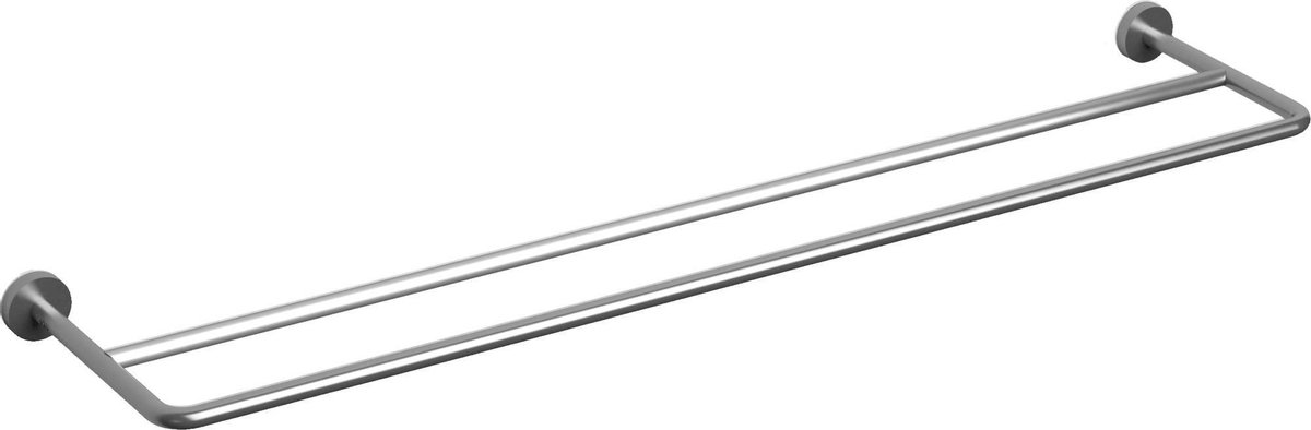Clou Slim handdoekrek dubbel rvs geborsteld B52xH2.5xD11.4cm