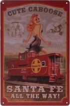 Metalen plaatje - Sante Fe All the Way - Train
