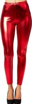 dressforfun - Metallic legging rood M - verkleedkleding kostuum halloween verkleden feestkleding carnavalskleding carnaval feestkledij partykleding - 303608