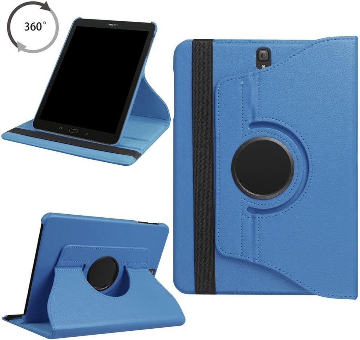 Draaibaar Hoesje - Rotation Tabletcase - Multi stand Case Geschikt voor: Samsung Galaxy Tab S2 9,7 inch T810 T815 - licht blauw
