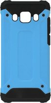 WLONS Rubber Kunststof Bumper Case Hoesje Geschikt Voor Samsung Galaxy J7 (2016) - Blauw