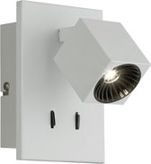 OSRAM - LED Wandspot - Torna Klipo - 7W - Warm Wit 3000K - Rechthoek - Mat Wit - Aluminium