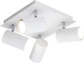 LED Plafondspot - Torna Mary - GU10 Fitting - 4-lichts - Vierkant - Mat Wit - Aluminium