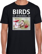 Dieren foto t-shirt Pestvogel - zwart - heren - birds of the world - cadeau shirt Pestvogels liefhebber 2XL