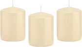 10x Cremewitte cilinderkaars/stompkaars 6 x 8 cm 29 branduren - Geurloze kaarsen - Woondecoraties