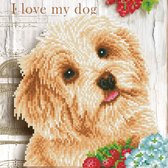 DDK5.049 Diamond Dotz® - Diamond painting volwassenen - Diamond painting met lijst - Dieren - Ik hou van mijn hond 30.50 x 30.50cm - Ronde steentjes - Volledig pakket