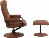 CLP Ennis Fauteuil met poef licht bruin