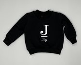 Sweater Letter met naam - Zwart, 62