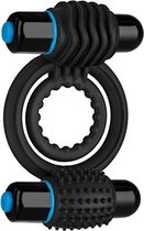 Dubbel Vibrerende Cockring - Zwart - Toys voor heren - Penisring - Zwart - Discreet verpakt en bezorgd